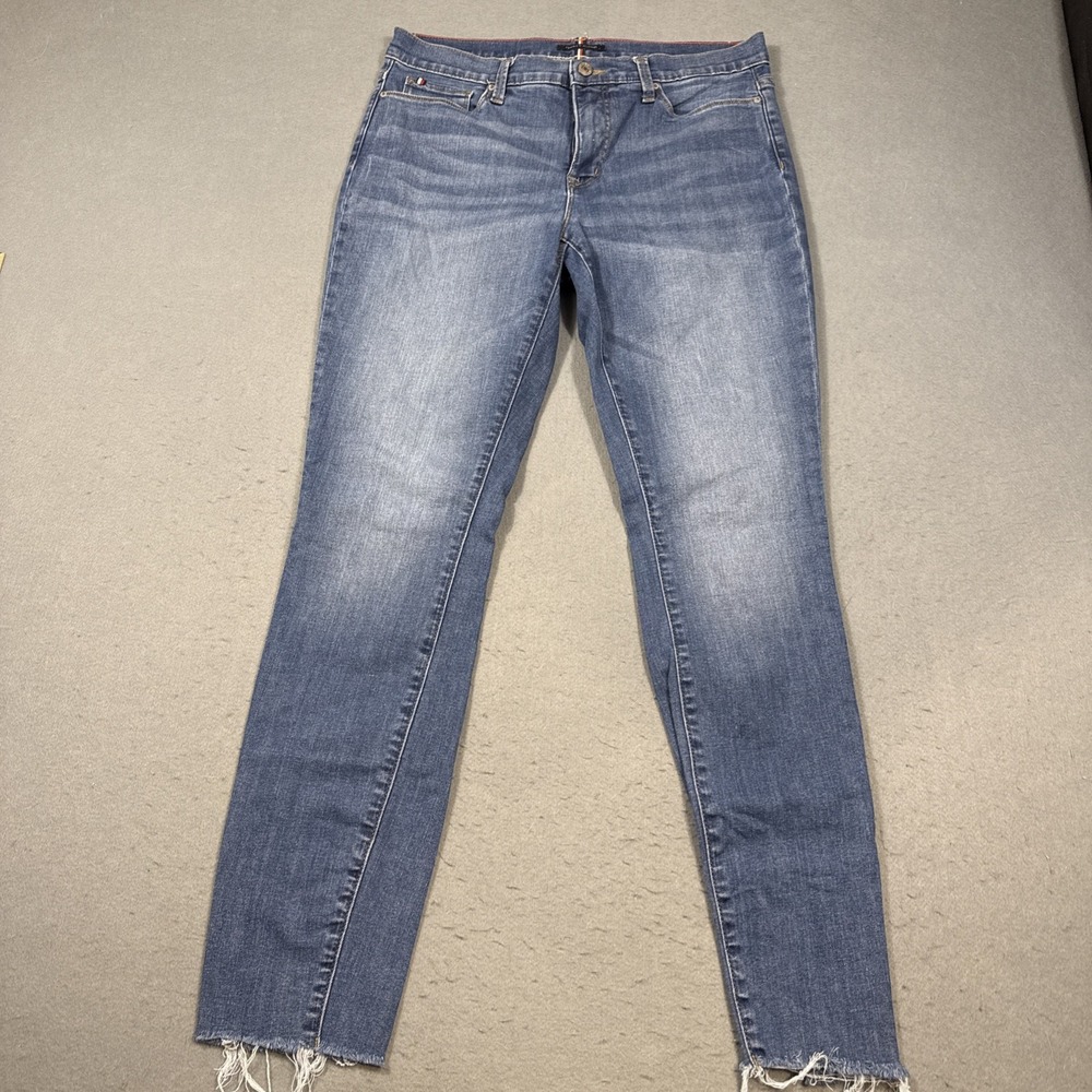 JEANS Tommy Hilfiger Womens 10 HERITAGE COMO Skinny Mid Rise Stretch RAW HEM
